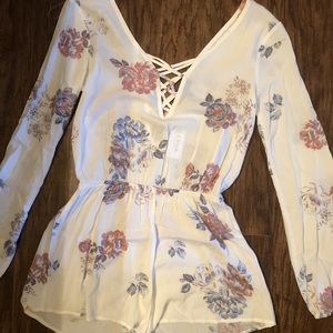 Kendall and Kylie floral long-sleeve romper